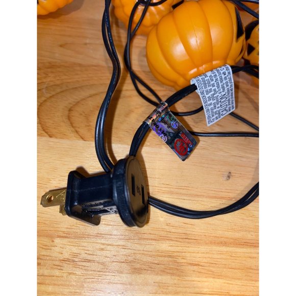 Vintage Halloween Jack O Lantern Blow Mold Pumpkin Head String Lights Works - Picture 4 of 5